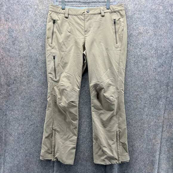 Rei Endeavor Pants Women 10 Petite Khaki Hiking Zip Camping Performance Lined - Picture 1 of 10